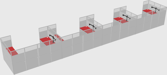 U-shaped cubicle