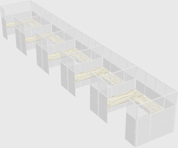 U-shaped cubicle