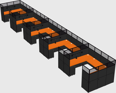 U-shaped cubicle