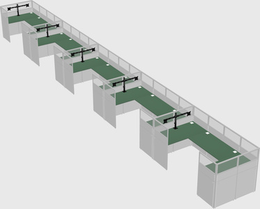 U-shaped cubicle