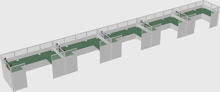 U-shaped cubicle