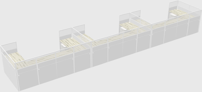 Cabine en u