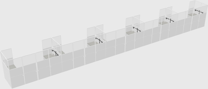U-shaped cubicle