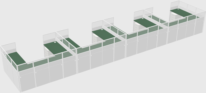 U-shaped cubicle
