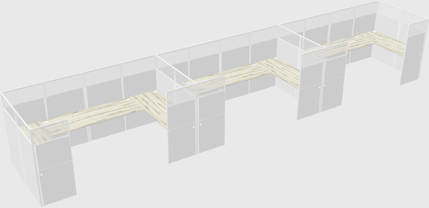 U-shaped cubicle