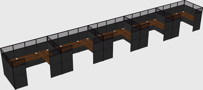 U-shaped cubicle