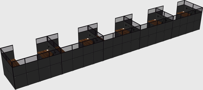 U-shaped cubicle