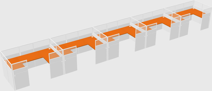 U-shaped cubicle
