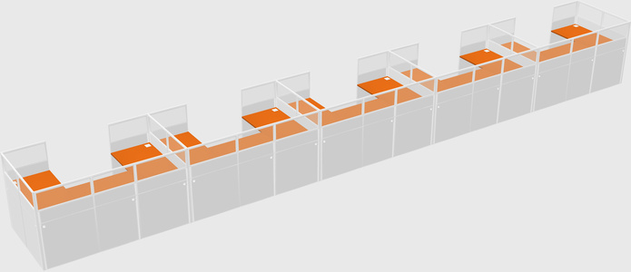 U-shaped cubicle