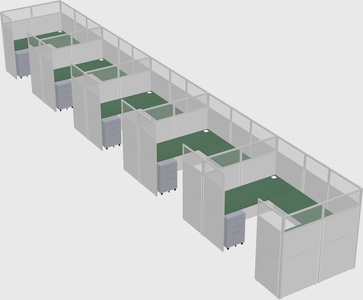 U-shaped cubicle