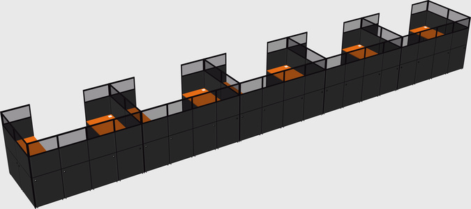 U-shaped cubicle
