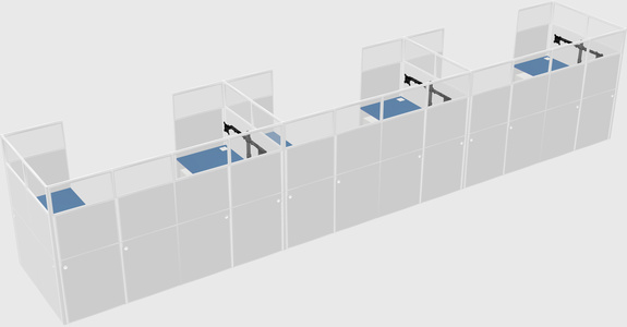 U-shaped cubicle