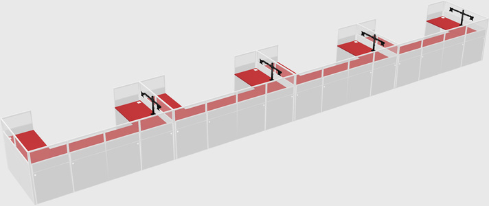 U-shaped cubicle