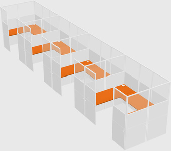 U-shaped cubicle