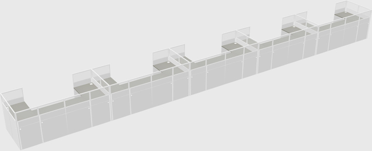 U-shaped cubicle