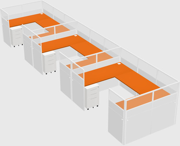 U-shaped cubicle