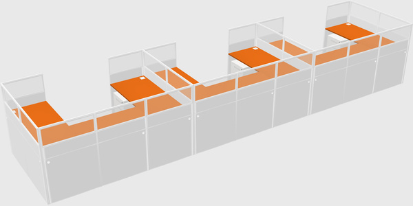 U-shaped cubicle