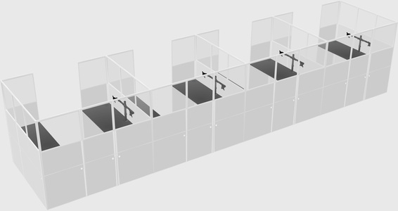 U-shaped cubicle