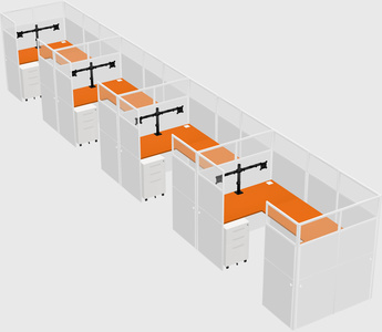 U-shaped cubicle
