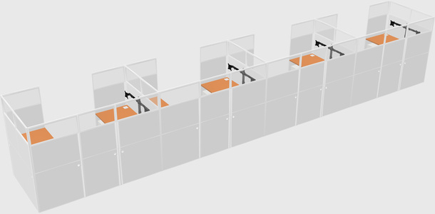 U-shaped cubicle