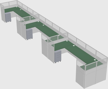 U-shaped cubicle