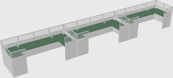 U-shaped cubicle