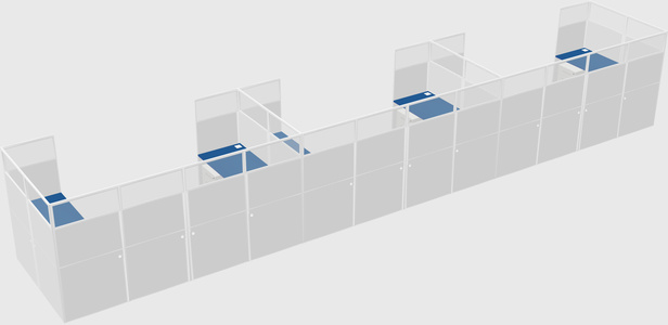 U-shaped cubicle