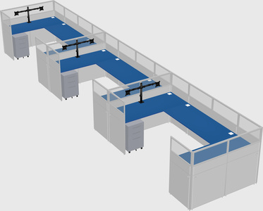 U-shaped cubicle