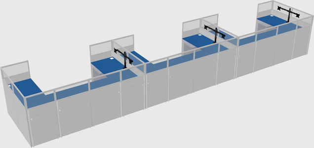 U-shaped cubicle