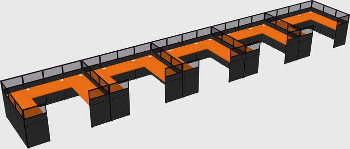 U-shaped cubicle