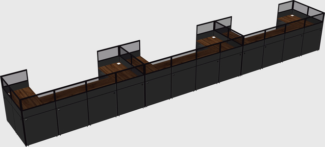 U-shaped cubicle