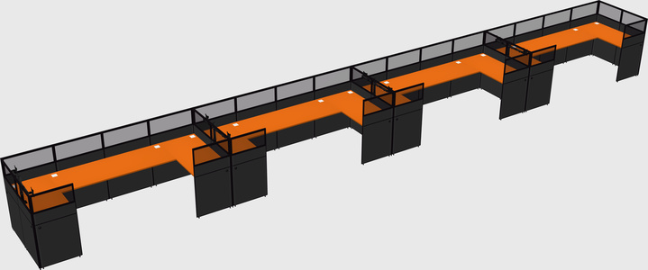 U-shaped cubicle