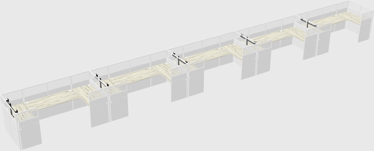 U-shaped cubicle