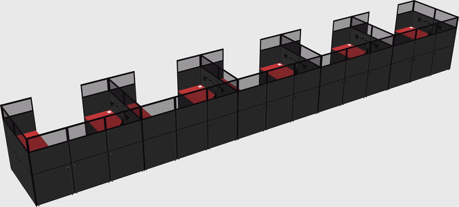 U-shaped cubicle