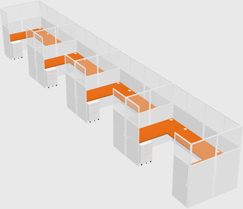 U-shaped cubicle