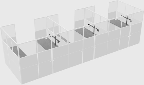 U-shaped cubicle