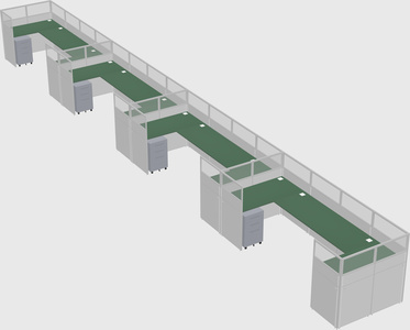 U-shaped cubicle