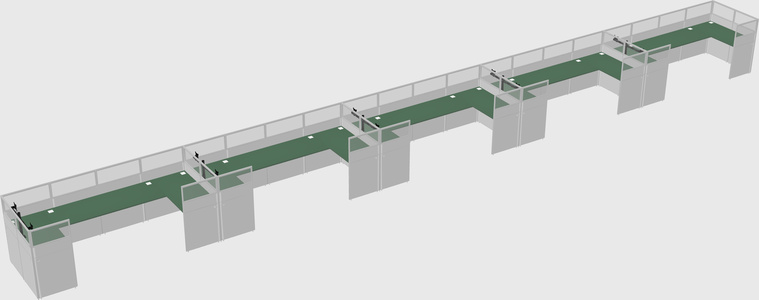 U-shaped cubicle