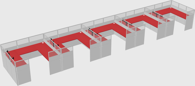 U-shaped cubicle