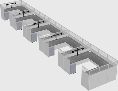 U-shaped cubicle