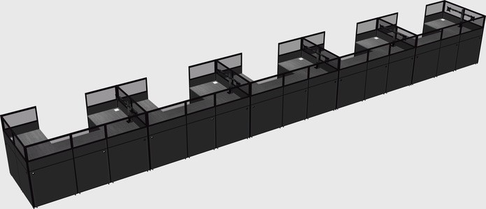 U-shaped cubicle