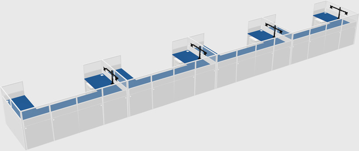 U-shaped cubicle