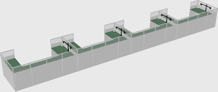 U-shaped cubicle