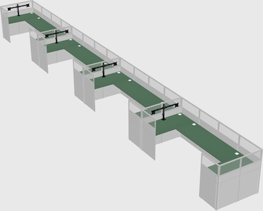 U-shaped cubicle