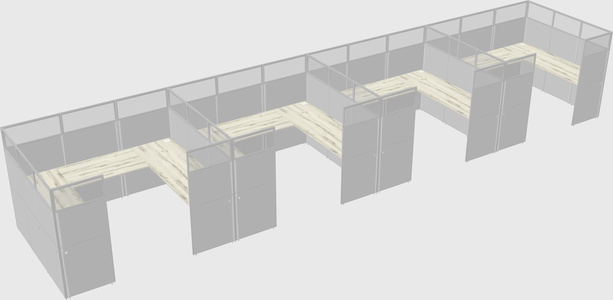 U-shaped cubicle