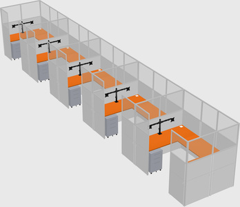 U-shaped cubicle