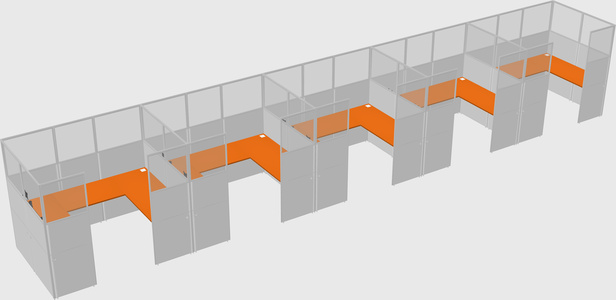 U-shaped cubicle