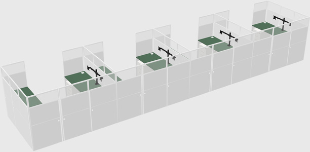 U-shaped cubicle