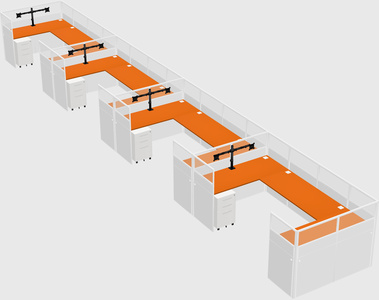 U-shaped cubicle