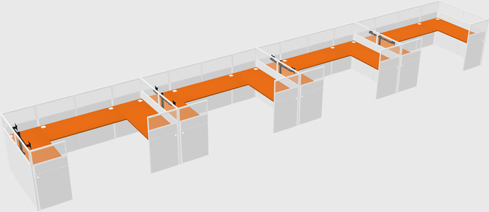 U-shaped cubicle
